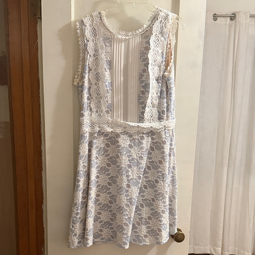 Endless Rose Lace Mini Dress - White and Cream